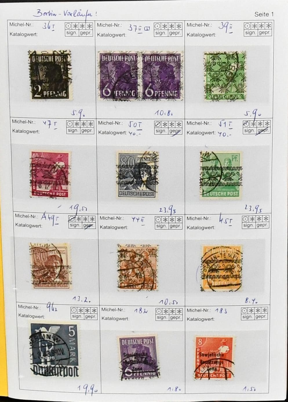 Los 7309 - Berlin, 1948-1971, spezialisierte Zusammenstellung, beginnend mit Vorläufern inkl. 5 Mk. Taube und Bizone Band-/Netzaufdrucken in Westberlin verwandt, Schwarzaufdrucke mit u.a. Nr. 12AFII, 14IV, IX, 16/17a gest., 24AFIII, 40IV, 47X, II, 57Xa, 59I, X, 61I, 72/73 auf Lupobrief, Nr. 182-186 in gest. waager. Paaren (!), dito Nr. 199-213 und 242-49 (Mi. nur der drei Serien 1530,-), Brandenburger Tor in waager. Paaren und VB gest., dito Heinemann und Unfallverhütung, Plattenfehler Nr. 310, 312I(2), 354I usw.