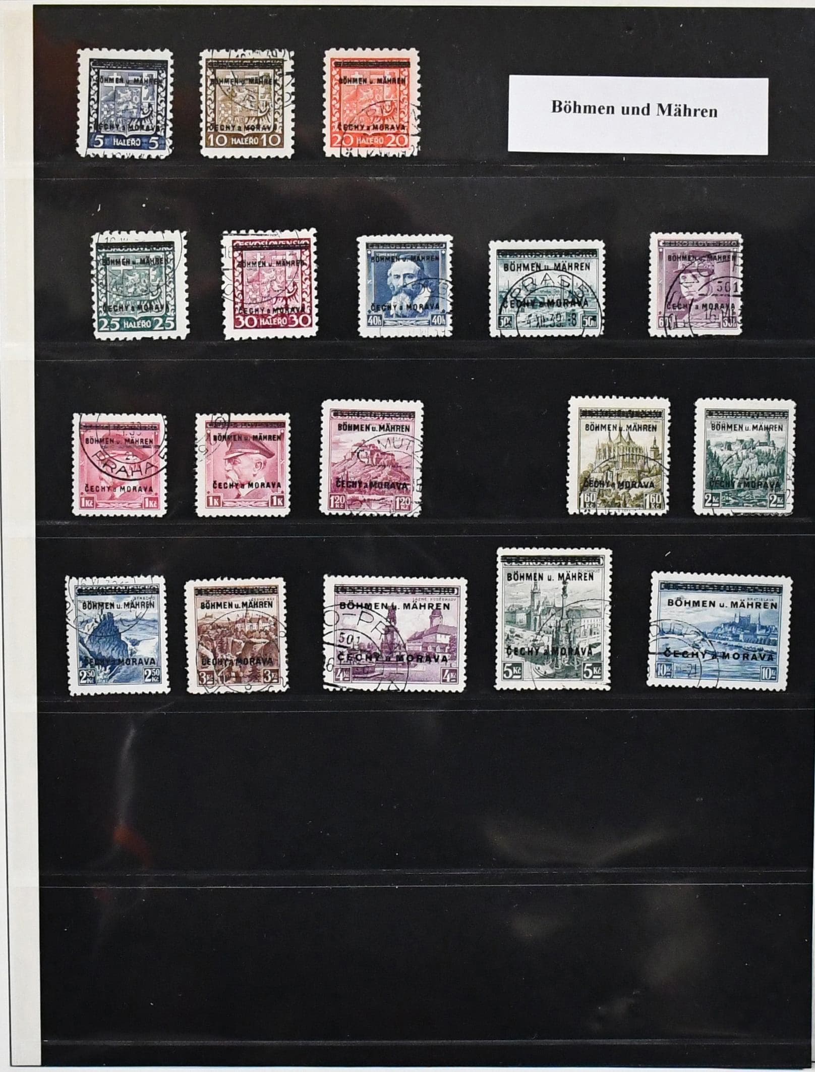 Los 5574 - Deutsche Bes. II. Wk., Slg. mit Böhmen u. Mähren inkl. Nr. 1/19 (ohne Nr. 12) gest. kpl. (Mi. 370,-), GG Dienst Nr. 1/15 postfr., sowie Elsaß, Lothringen u. Luxemburg je postfr. kpl.