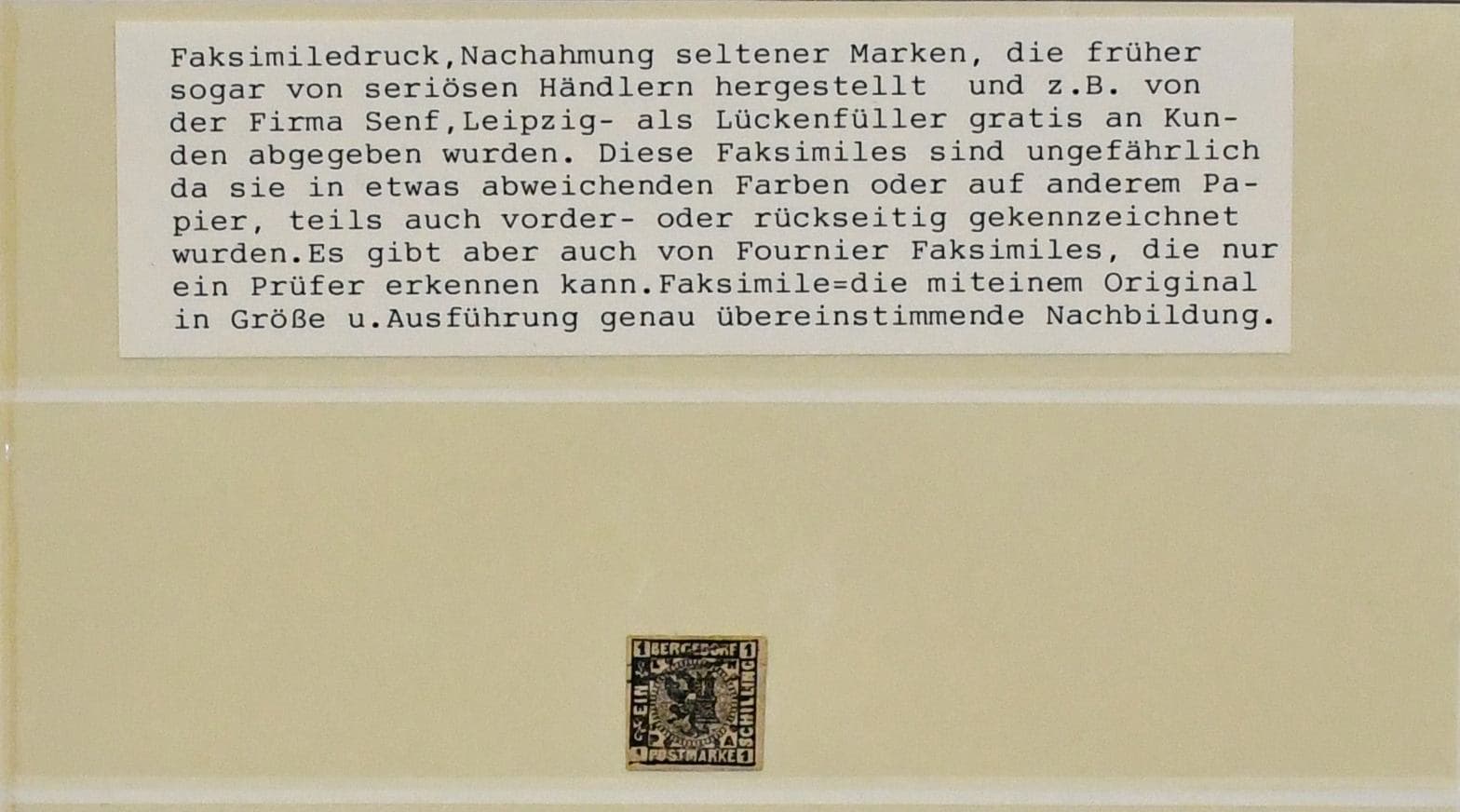 Los 6562 - Bergedorf, Spezialslg. der Nachdrucke und Neudrucke, dabei sechs Nachdrucke der Probedrucke, ein seltener Korrektur-Abzug der 1 1/2 Sch. von Moens im Paar mit Inschrift Schilling/Schillinge (kl. Mgl.), die verschiedenen Neudrucke in großer Menge, sowie im Anhang ein Referenzposten Fälschungen, auch mit falsch gest. Originalen etc.