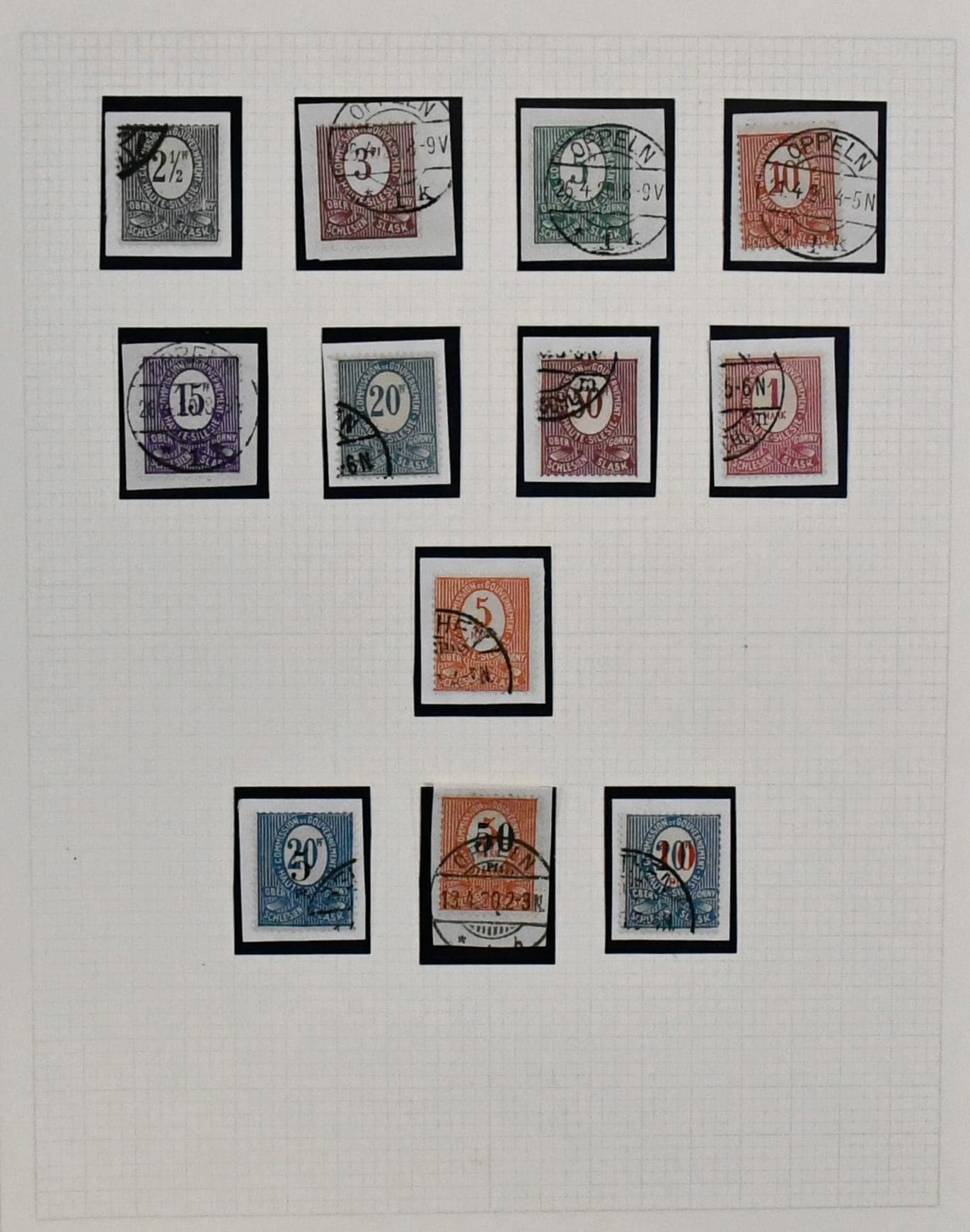 Los 7097 - Oberschlesien, komplette Sammlung mit Nr. 1/12 gest., 30/40 ungebr., 41/43 gest., sowie Dienst Nr. 1/20. Dazu Oppelner Notausgaben mit 22 versch. ungebrauchten Werten ex Nr. 1/28, alle mit zeitgenössischer Alt-Prüfung Haertel, aber aufgrund fehlender aktueller Prüfung, unberechnet
