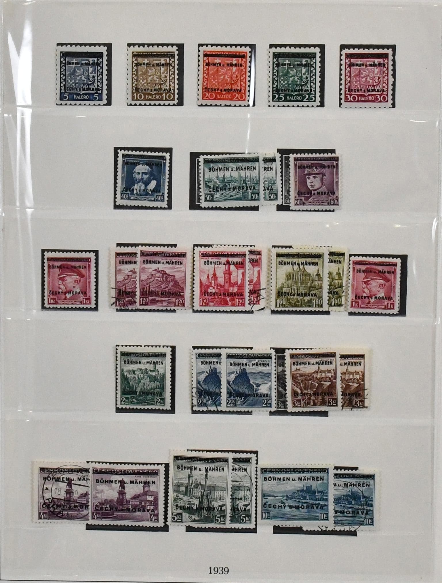 Los 5567 - Böhmen und Mähren, bis auf Nr. 127 kpl. postfr. Slg. inkl. Nr. 1/19, gepr. Gilbert, im Lindner-T-Vordruckalbum. Dazu die gest. Ausgaben, bis auf wenige Werte der ersten Ausgabe, ebenso kpl. inkl. Nr. 15/19, gepr. Gilbert