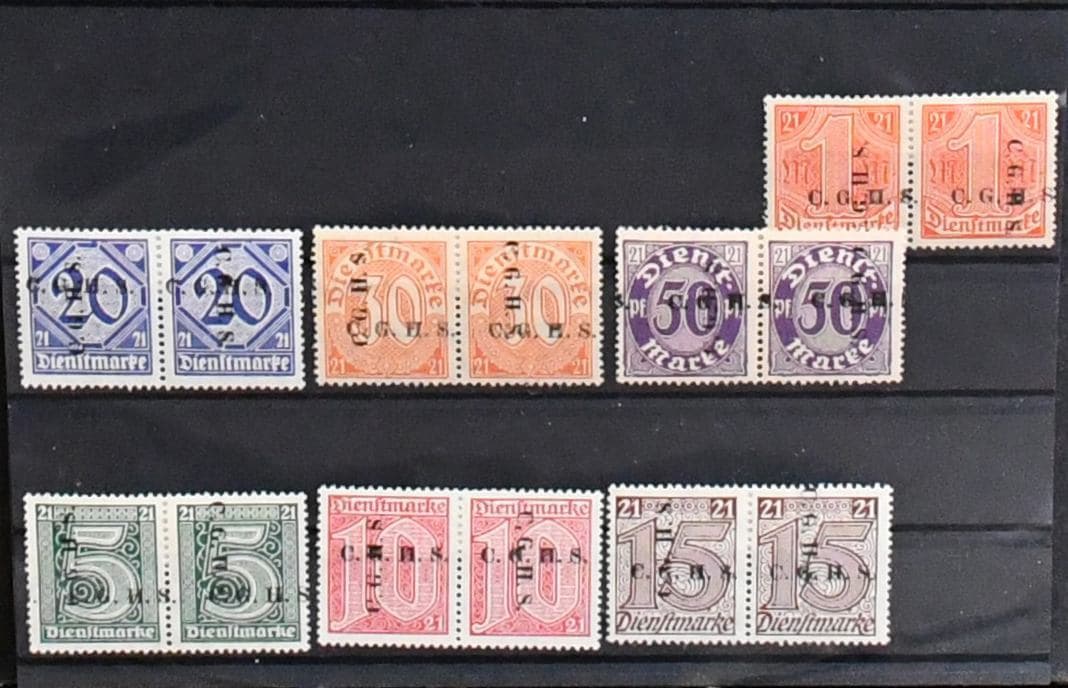 Los 5503 - Oberschlesien, nur Dienstmarken, über 210 meist ungebrauchte Werte nur mit Aufdruck-Abarten ex I bis XX, dabei auch ein Paar teils ohne Aufdruck etc. Urige Partie aus altem Bestand!