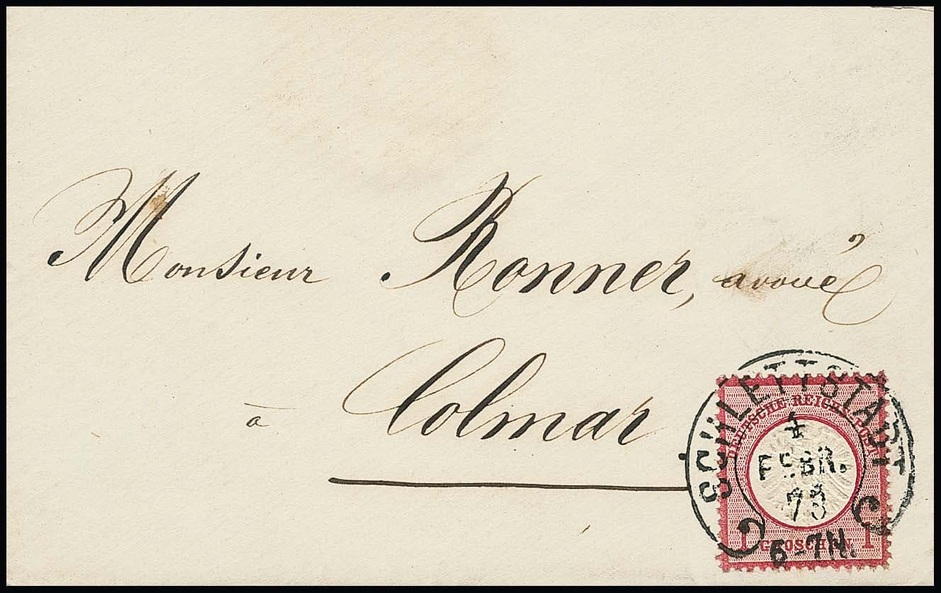 Los 2291 - "Schlettstadt" klar auf zwei Kabinett-Damencouverts mit je 1 Gr. aus gleicher Korrespondenz