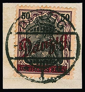 Los 3086 - 50 Pfg. kleiner Innendienst auf schön zentrisch gestempeltem Luxusbriefstück, sign. Schüler und Attest Gruber. Mi. 1000,-