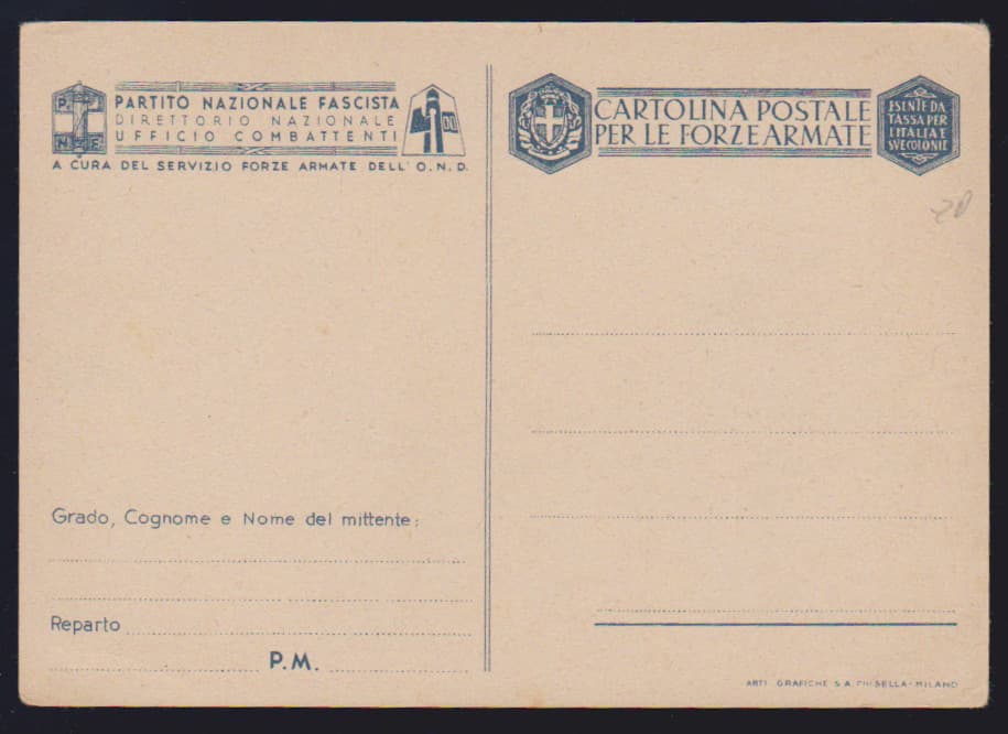 Los 2922 - NS-Propaganda, seltene italienische Color-Propagandakarte "Samurai vor den Flaggen von Deutschland (Hakenkreuz), Italien und Japan" tadellos ungebraucht