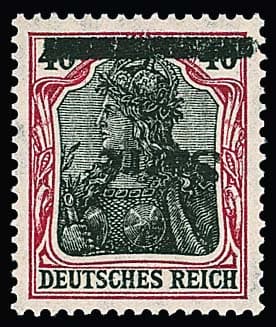 Los 3110 - 40 Pfg. rötlichkarmin/schwarz, Aufdruck "Sarre" in Type III kopfstehend tadellos ungebraucht, sign. Dub und Attest Haslau (2025), Mi. 700,-