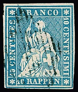 Los 5582 - 10 Rp. blau, grüner Seidenfaden, Münchener Druck, unten leicht ber., Fotoexp. Hertsch. Mi. 550,-