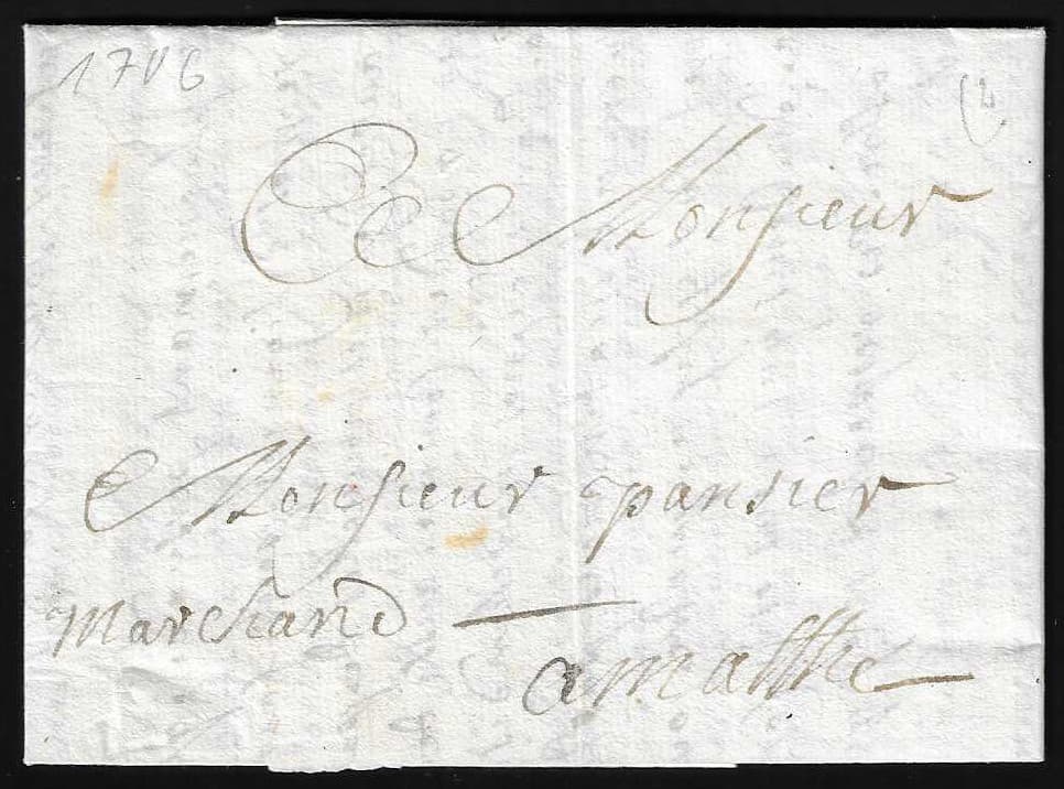 Los 5433 - 1706, früher Brief mit kpl. Inhalt von Messina nach Malta