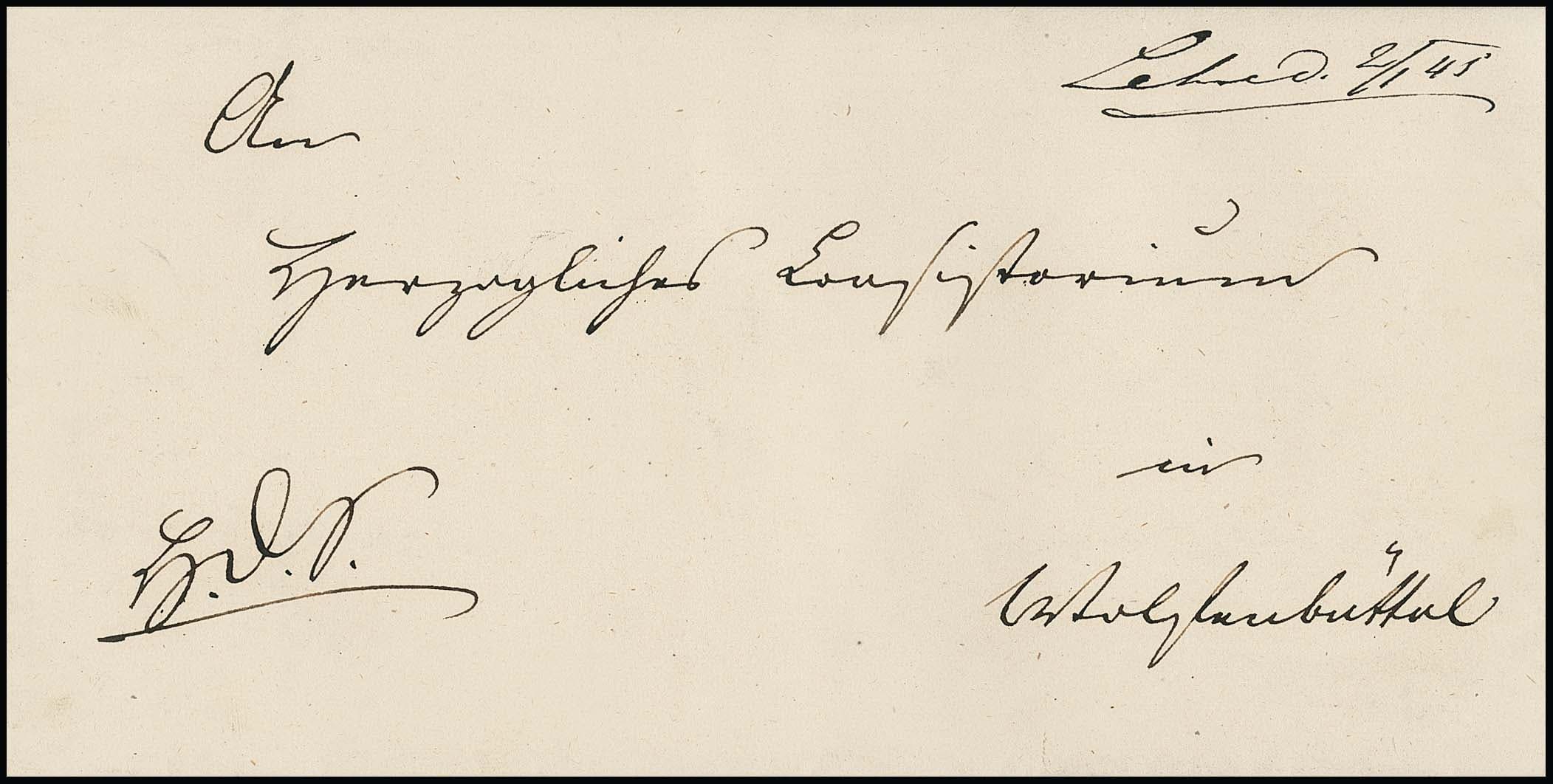 Los 814 - "Lehre", 1845, drei Briefe je mit handschriftlichen Aufgaben in von diesem Ort typischer Schreibweise mit kpl. Datum