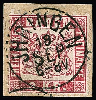 Los 61 - "Ihringen", seltener K1 (später Postort, eröffnet 9/71) auf Kabinettbriefstück 3 Kr. rosa, sign. Stegmüller