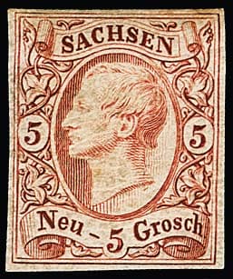 Los 1649 - 5 Ngr. rostbraun, ungebrauchtes Kabinettstück mit Originalgummi, Attest Vaatz. Mi. 900,-