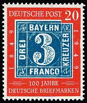 Los 3802 - 20 Pfg. 100 Jahre Briefmarken mit Plattenfehler "Delle am rechten Bildrand" postfrisch, Fotoexp. D. Schlegel. Mi. 350,-